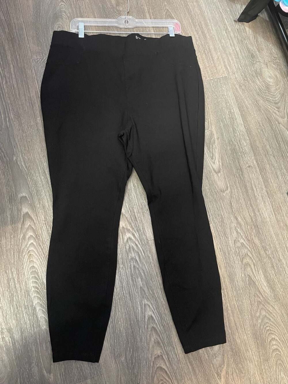 Terra & Sky Black Pull-On Ponte Pants Size 1X (16W-18W)